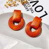 1 Pair Trendy Wooden Beaded Ladies Exaggerated Openwork Earrings for Party