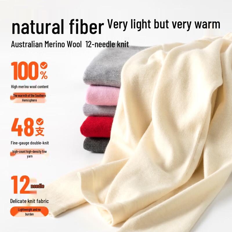 Hengyuanxiang Women's Fine Knit Merino Wool Sweater