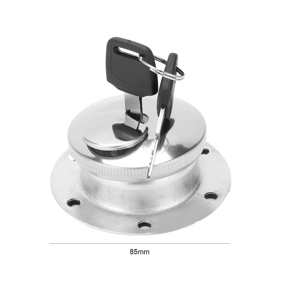 6 Holes Tank Fuel Gas Cap Stainless Steel with 2 Keys Tank Fuel Gas Cover Round Shape 85mm Tank Fuel Gas Cap Key