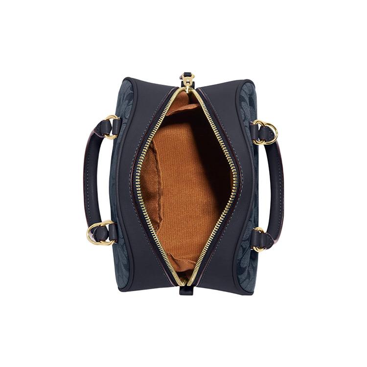 New COACH Sydney Canvas With Leather Shoulder Bag Crossbody Bag Handbag Small Size Women's Dark Blue CH140-IMDEI