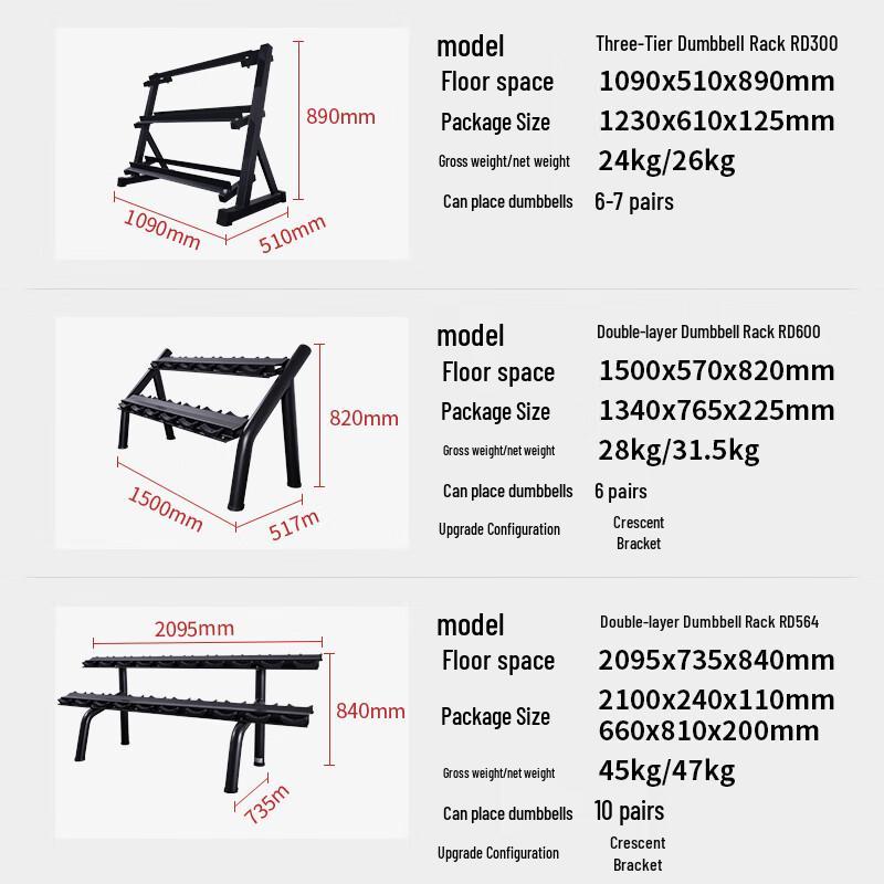 RIDO Professional Dumbbells and Storage Rack