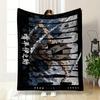 Boar Warrior Action Design Printed Flannel Blanket for Bedroom, Living Room, Sofa, and Nap