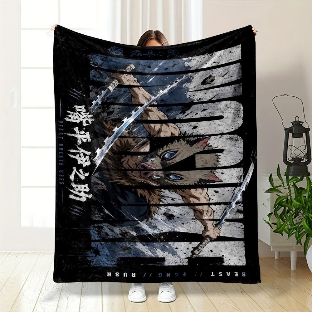 Boar Warrior Action Design printed Flannel blanket for bedroom, living room, sofa, and nap