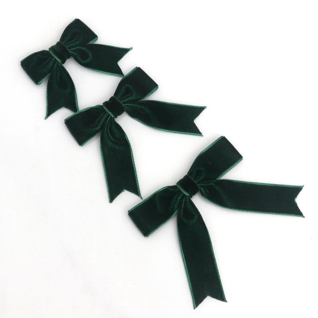 Рождественский красно-зеленый бархатный галстук-бабочка ручной работы с ласточкиным хвостом, украшение для рождественской елки и подарочной коробки, 50 штук, праздничные ленточные банты для праздничного декора