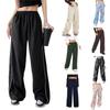 Drawstring Casual Elastic Waist Multi-colored Long Pants On Both Sides