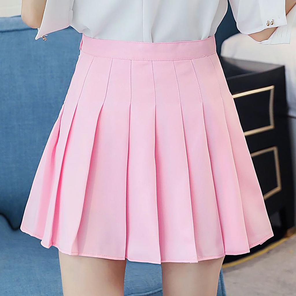 Women's Fashion High Waist Pleated Skirt Slim Waist Casual Tennis Skirt