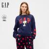 Женский флисовый свитшот GAP с круглым вырезом и мультяшным принтом логотипа, зима 2025