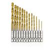 13Pcs Tungsten Carbide Twist Drill Bit Power Tool Hss Titanium Coated Drill Bit