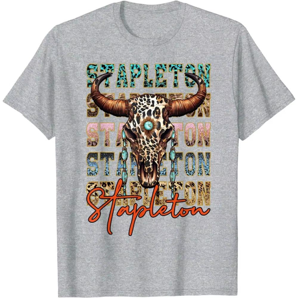 Винтажная футболка Stapleton Cow & Leopard с эффектом потертости, музыка кантри 80-х