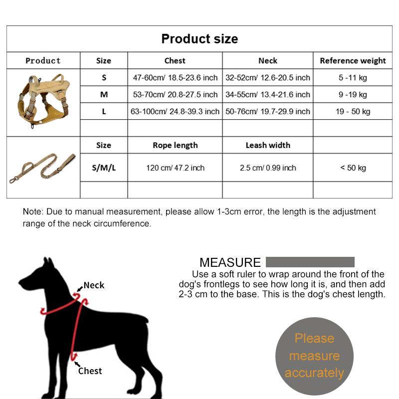 Dog Tactical Harness Vest Pet Dog Harness with 5pcs Dog Patches, Reflective Pet Harness No Pull with Durable Soft Padded Handle