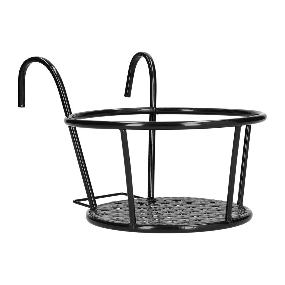Thick wrought iron construction Flower Pot Holder  Railing hanging chlorophytum & pothos