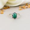 Malachite Gemstone 925 Sterling Silver Oval Gemstone Ring For Women