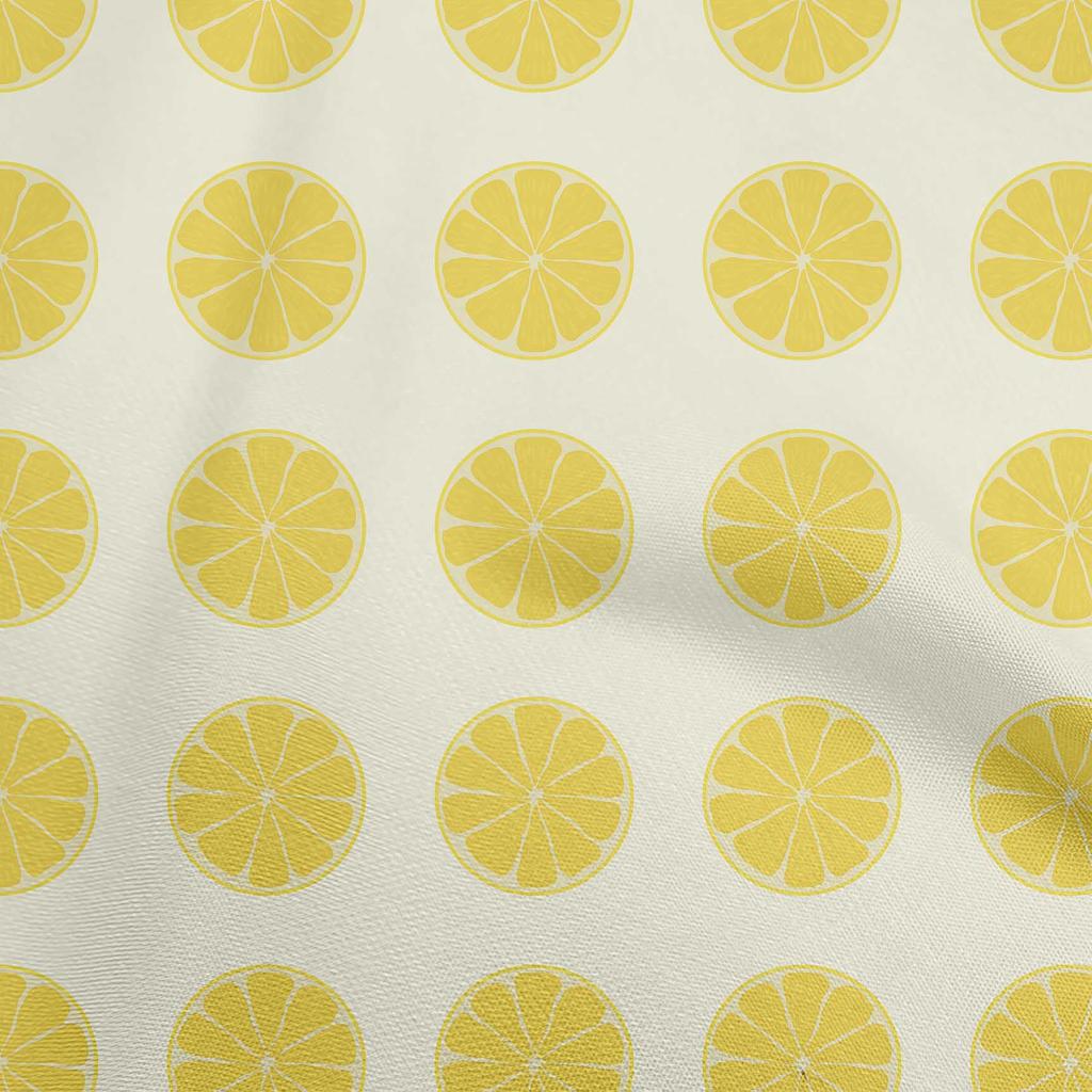 oneOone Cotton Flex Dusty Blue Fabric Fruits Lemon Slice Sewing Fabric By The Yard Printed Diy Clothing Sewing Supplies 40 Inch
