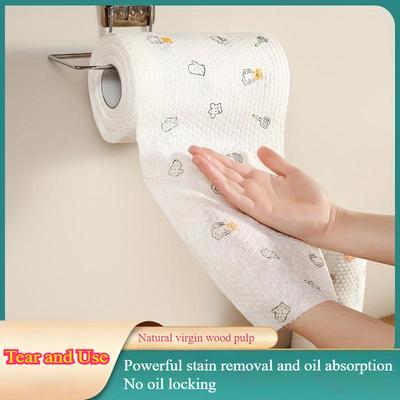 Ленивая салфетка для кухни, влажная и сухая, двойного назначения, моющаяся нетканая ткань, впитывающая масло, бумага для кухни