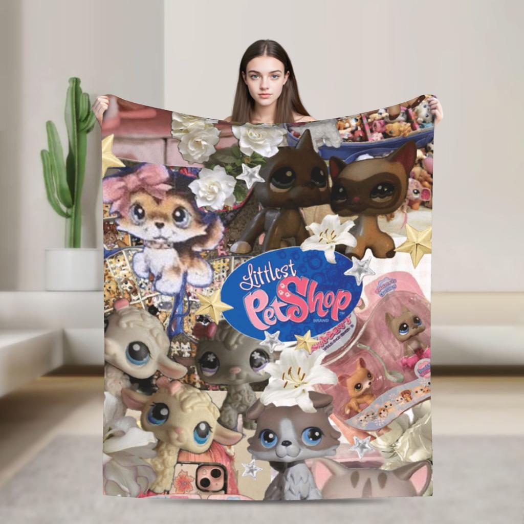 Одеяло Littlest Pet Shop Мягкое Теплое Уличное Тренд Плюшевое Одеяло Для Детей Диван Кровать Фланелевое Покрывало Покрывало