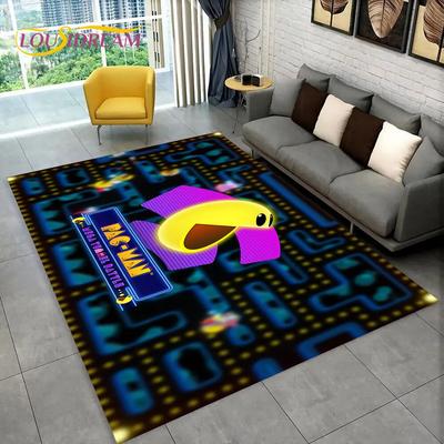 Pacman Ретро Классика Игра Коврик для геймера, Коврик для дома Гостиная Детская спальня Диван Коврик Декор, Нескользящий напольный коврик