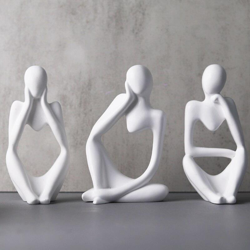 Скандинавское искусство, абстрактная статуя мыслителя, силиконовая форма, современная полимерная форма ручной работы