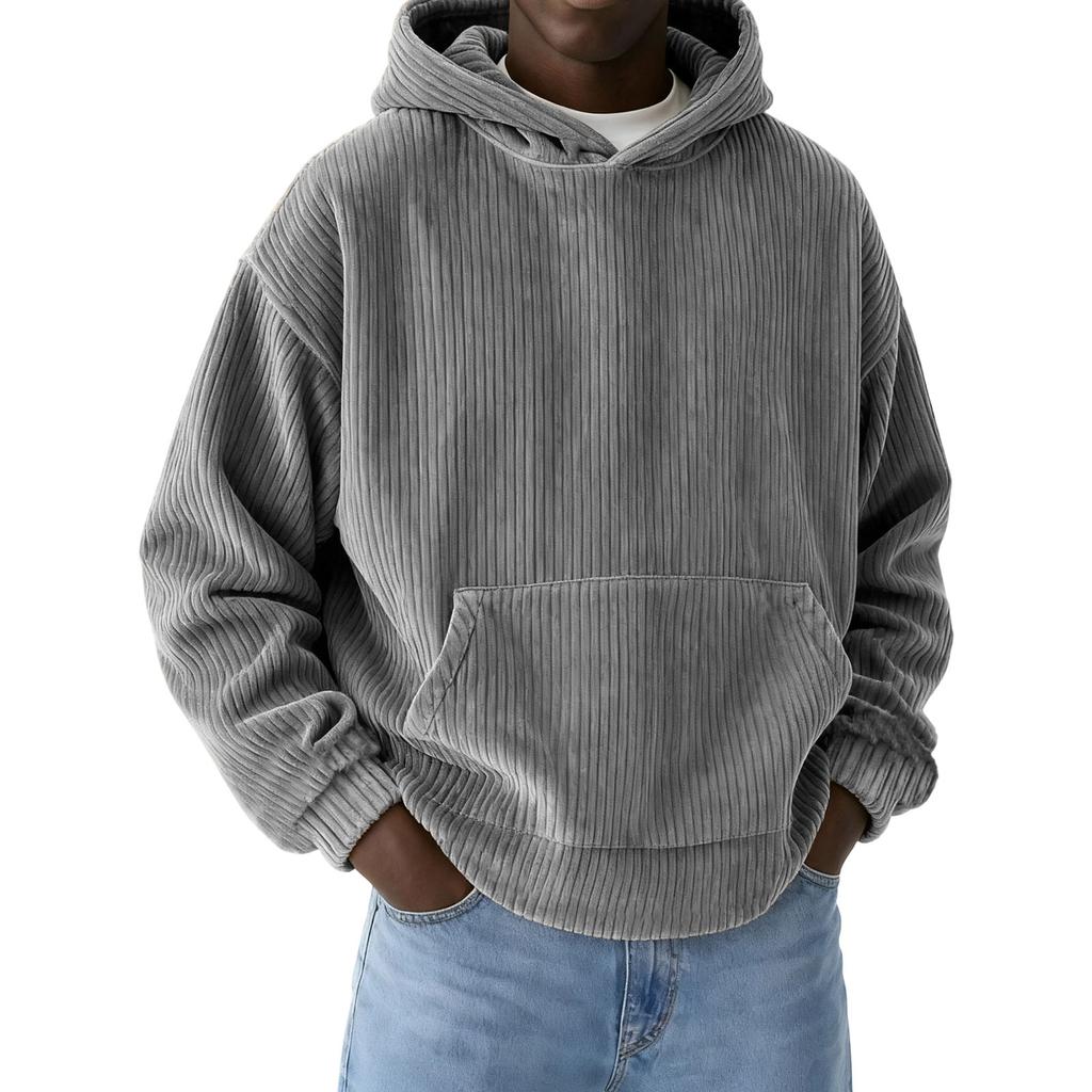 Мужская Повседневная Спортивная Свободная Толстовка с Капюшоном и Вышивкой
