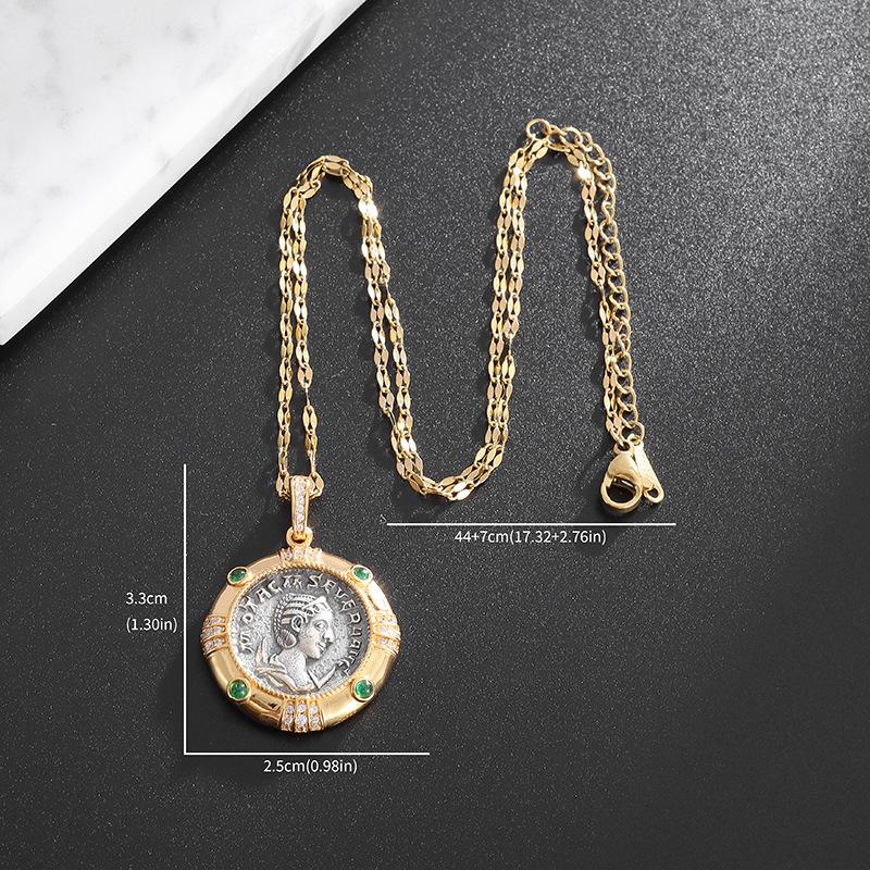 Кагникан Богиня Богатства Изумрудная Подвеска Темперамент Богини Ожерелье с Древней Монетой Парные Украшения