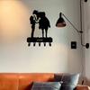 1pc Wall Mounted Romantic Couple Key Rack Hanger Metal Pendant Wall Art Home Hook, Iron Art Coat Hanger Hook