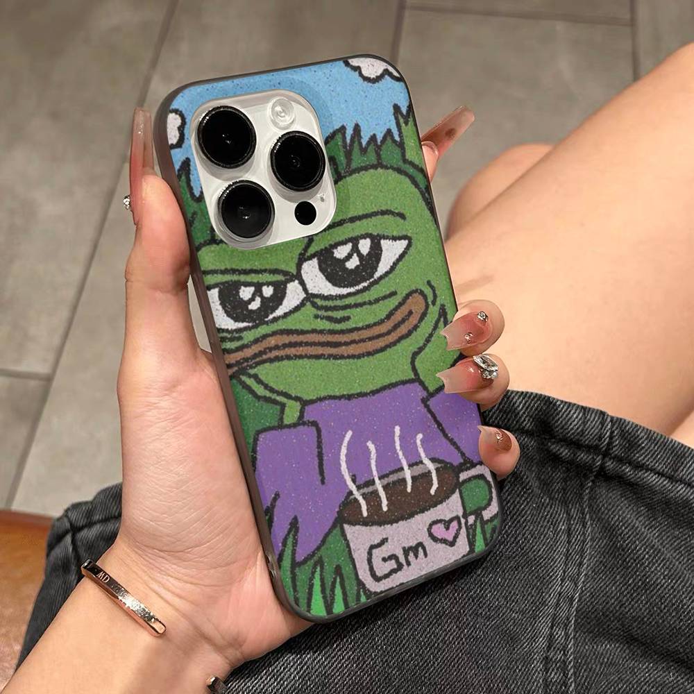 Интернет-мем Пепе Лягушонок Грустный Чехол для Телефона для IPhone 17 16 15 14 Plus 11 12 13 Pro Max Ударопрочная Защита Мягкая Задняя Крышка