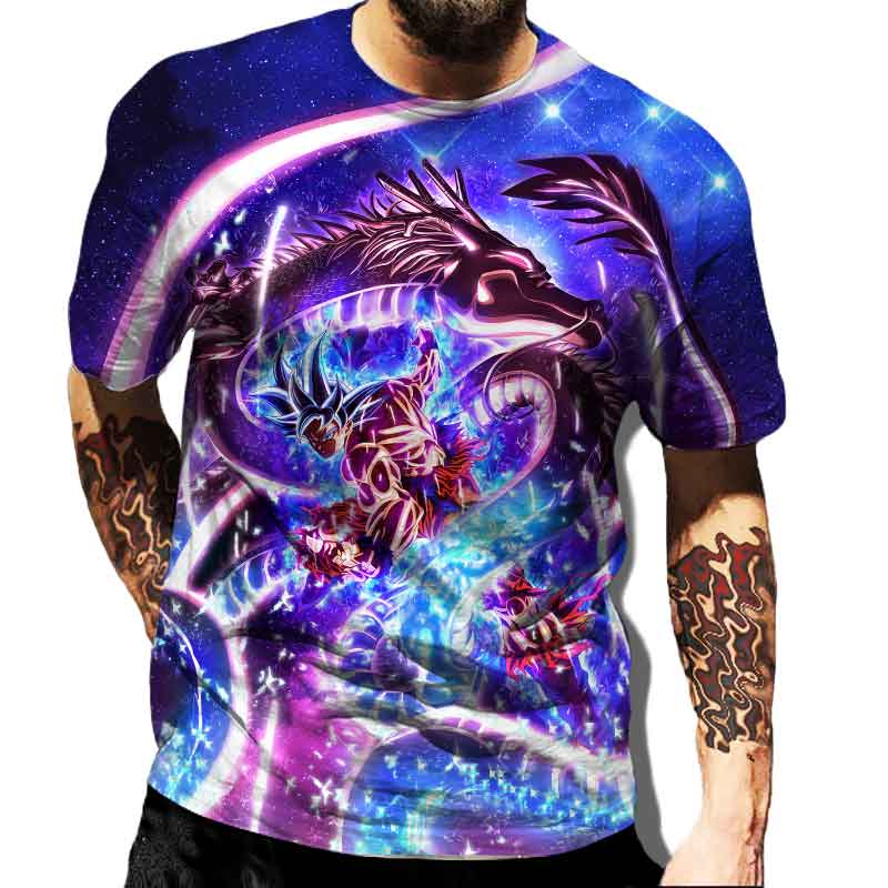 New Dragon Ball Theme Men's Top Fashion Cartoon Cool Children's T-shirt 3D Boys' Short Sleeve Street Summer