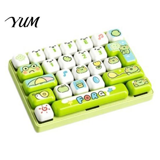 Decompression Keyboard 26-Key Fidget Toy, Animal Theme Push Bubble Keyboard, Portable Stress Relief Mini for Backpack Purse Charm Handheld Tool