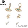 Bisaer Exquisite Devil's Eyes & Lucky Palm 3 Pair of Earrings Set for Ladyies High Jewelry