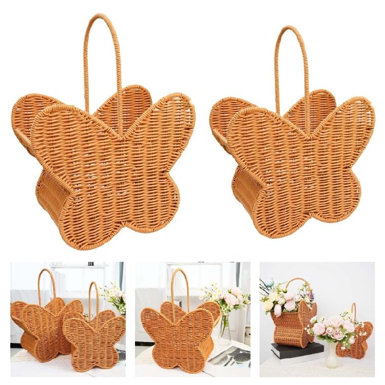 Decorative Butterfly Shaped Basket with Handle Plastic Construction Storage Container For Living Room Bedroom