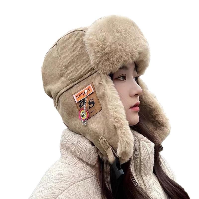 Зимняя теплая флисовая шапка-бини с защитой ушей Мужская Женская Ветрозащитная Толстая Вязаная Шапка Унисекс Классический Стиль
