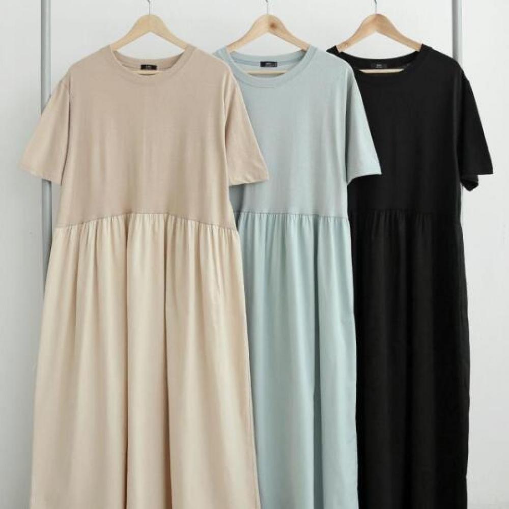New Arrivals Open Run Women Short Sleeve Casual Oversized Dress Cotton Flare