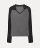 MIXXO Контрастная футболка с длинным рукавом и воротником_Miwlwg439A