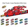 Large Kid Truck Deformation Transporter Car Toys Models Educational Model Folding Track Racing Vehicle Boys Girls Birthday Gift