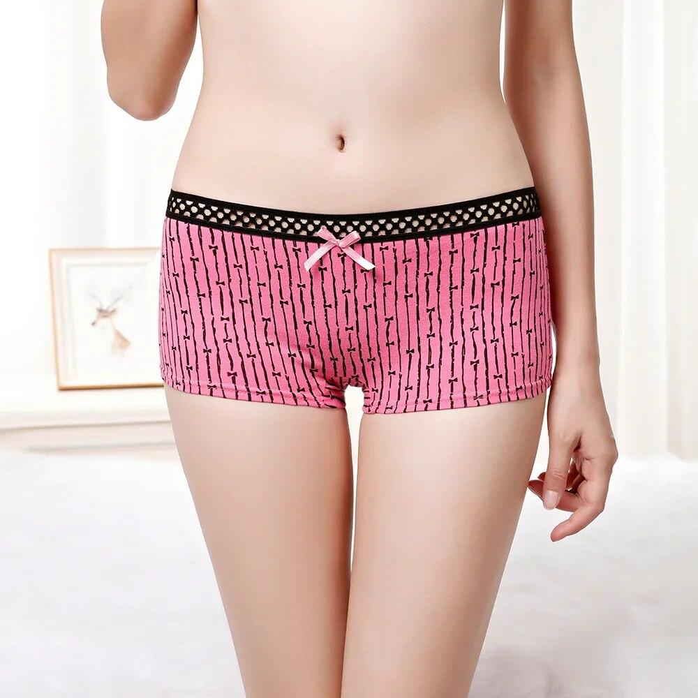 Boxer for Woman Cotton Sexy Panties Kawaii Ladies Boyshort ButterflyPrint Underwear Briefs Bow Girls Knickers 6 Pcs/Lot