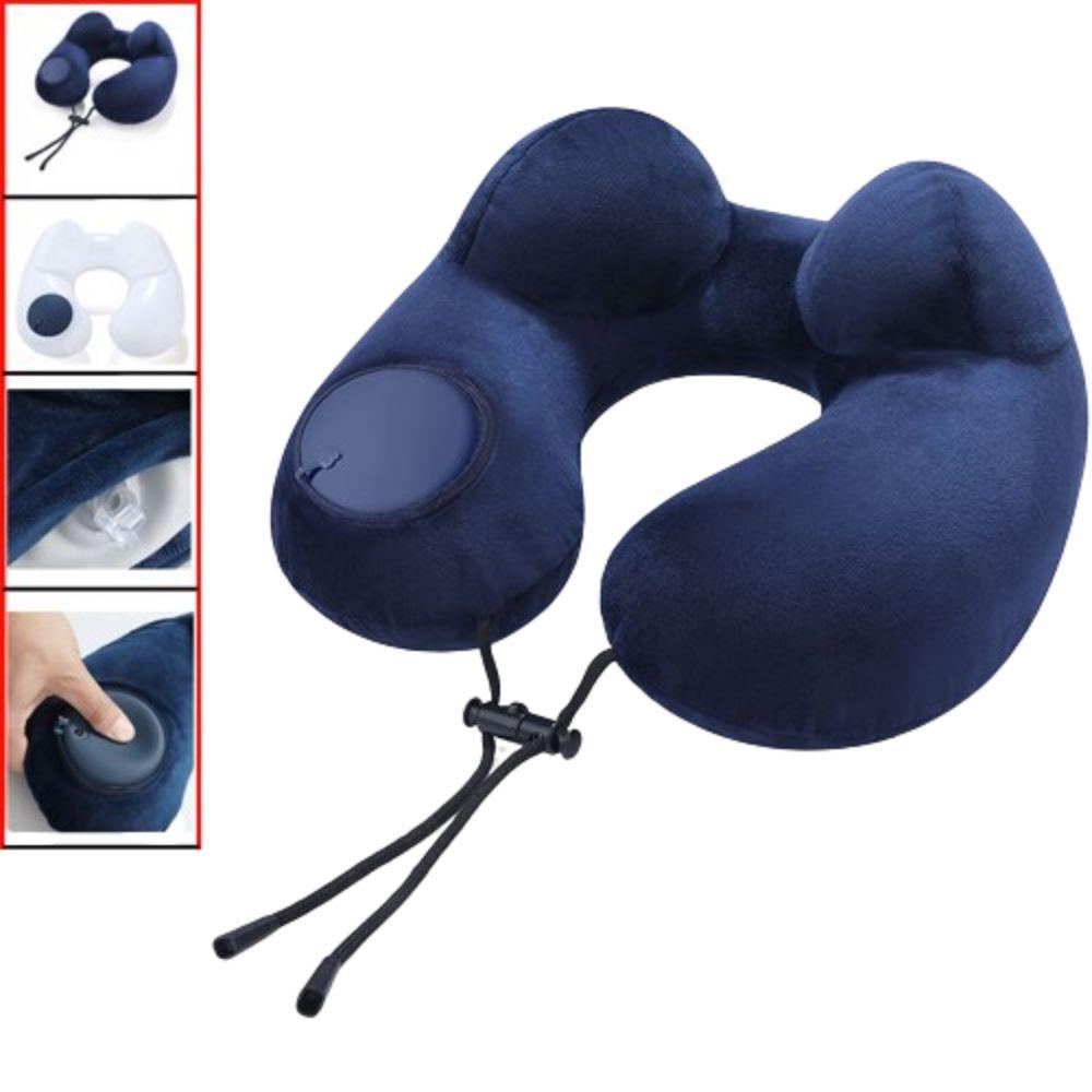 Hand Pressing Inflatable Travel Pillow U-Shaped Neck Support Cushion Neckrest Pad  Tourist