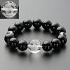 Магазин буддийских алтарей Takita Shoten Специальный браслет из молитвенных бусин, Браслет из натурального камня с черным ониксом и хрусталем с резьбой в виде дракона, Бусины 14 мм,