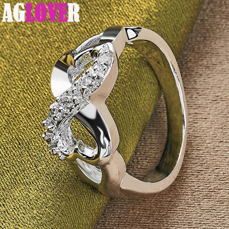 925 Sterling Silver AAA Zircon Heart Ring Jewelry