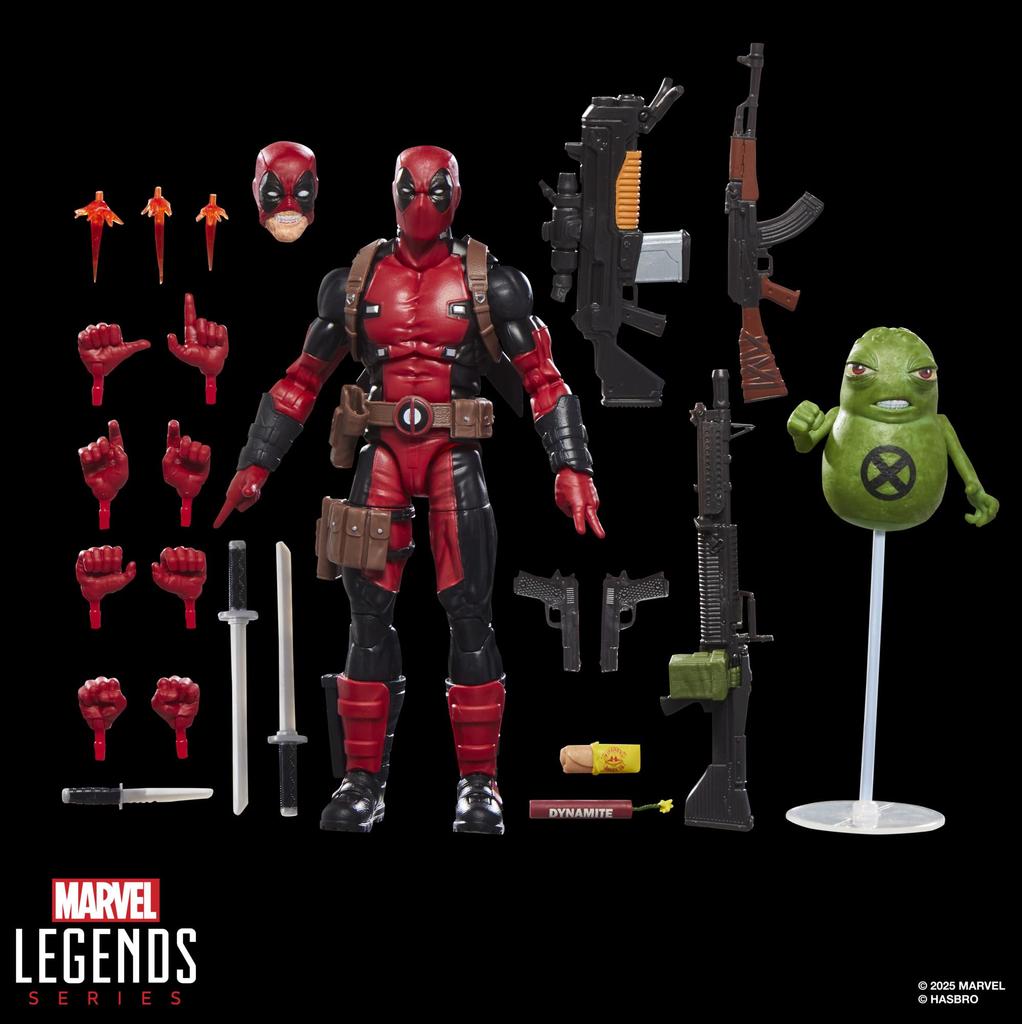 Hasbro Marvel Legends Maximum Series Deluxe Deadpool Comics Collectible 15cm Action Figure with 24 Accessories Including Doop Authentic Deadpool,