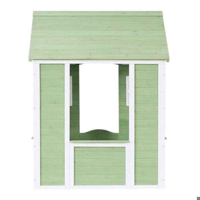 Детский домик - GINGER HOME - Массив дерева - Зеленый и белый - Наружный 107 x 90 x 144 см