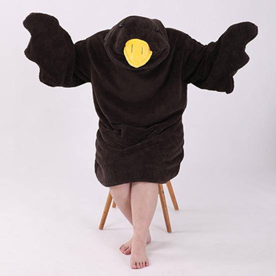Худи-одеяло гусь, комбинезон, оверсайз, носимое одеяло-худи с рукавами для взрослых и детей, теплый уютный флисовый спальный мешок