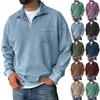 Men's Pullover Mock Neck Cotton Sweatshirt Solid Long Sleeve Top For Fall Winter