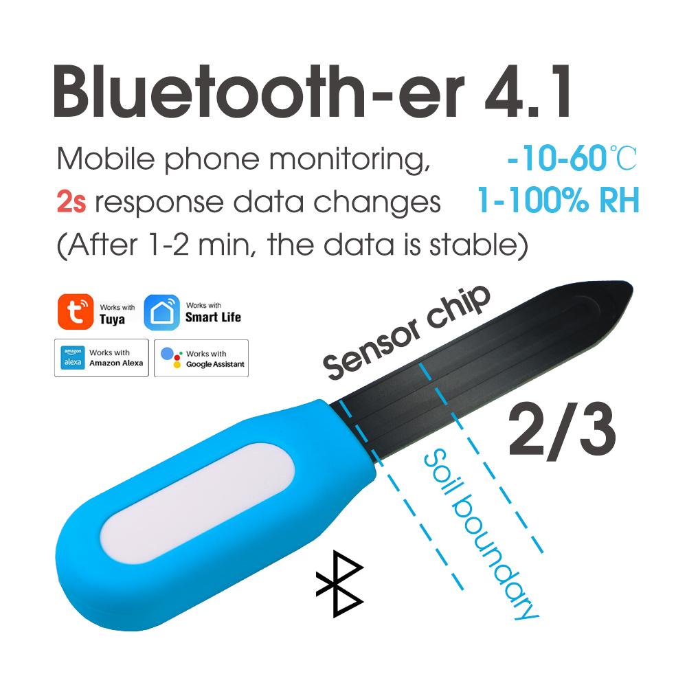 Беспроводной датчик для теплицы WiFi/Bluetooth-совместимый Термометр Гигрометр Влагомер почвы Водонепроницаемый