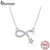 BAMOER из стерлингового серебра 925 пробы, кулон «Бесконечность любви», ожерелье, цепочка на шею «Метеор» для женщин, подарок на годовщину, ювелирные украшения