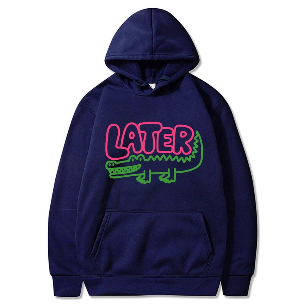 Later Gator Graphic Hoodies Funny Crocodile Meme Men Women Fashion Clothes Winter Oversized Couple Tops Winter Fleece Streetwear