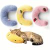 1pc Plush Pet U-Shaped Neck Pillow, Soft And Fluffy Cat Pillow, Suitable For Deep Sleep And Neck Protection Of Pets