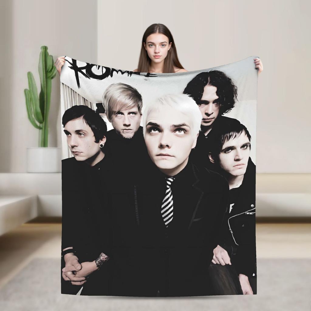 Soft BlanketChild Picnic My Chemical Romance Band Throw Blanket Flannel Bedspread For Living Room Street Trend Sofa Bed Cover