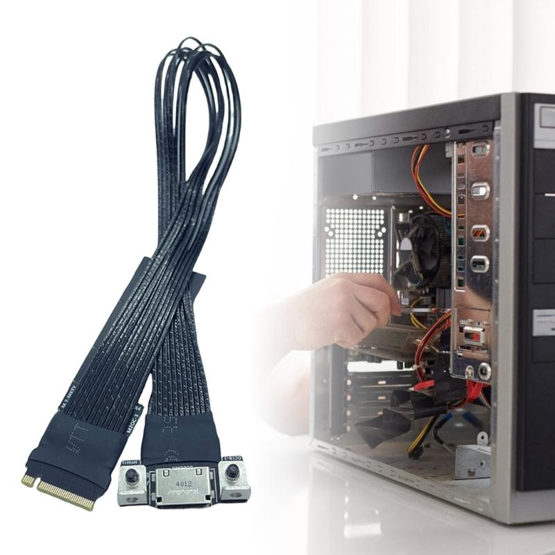 Удлинительный кабель M.2 на Oculink 4i, кабель с серебряным покрытием PCIe4.0 Gen4 для адаптера M.2 M Key NVME на SFF8611
