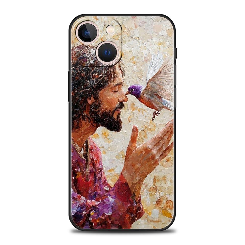 Чехол для телефона iPhone 16 15 14 13 12 11 Pro Max XS X XR SE 7 8 Plus Оболочка Стих из Христианской Библии Иисус Чехол для iPhone 16e