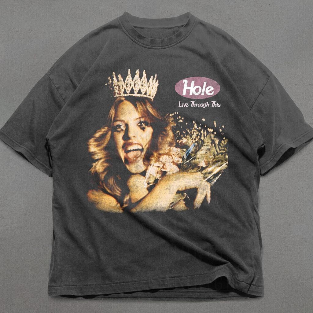 Hole Live Through this T-shirt, Comfort Colors Shirt, Oversized band tee, 90s band tees, Band tshirts, Goth shirts, 90s Retro graphic tee