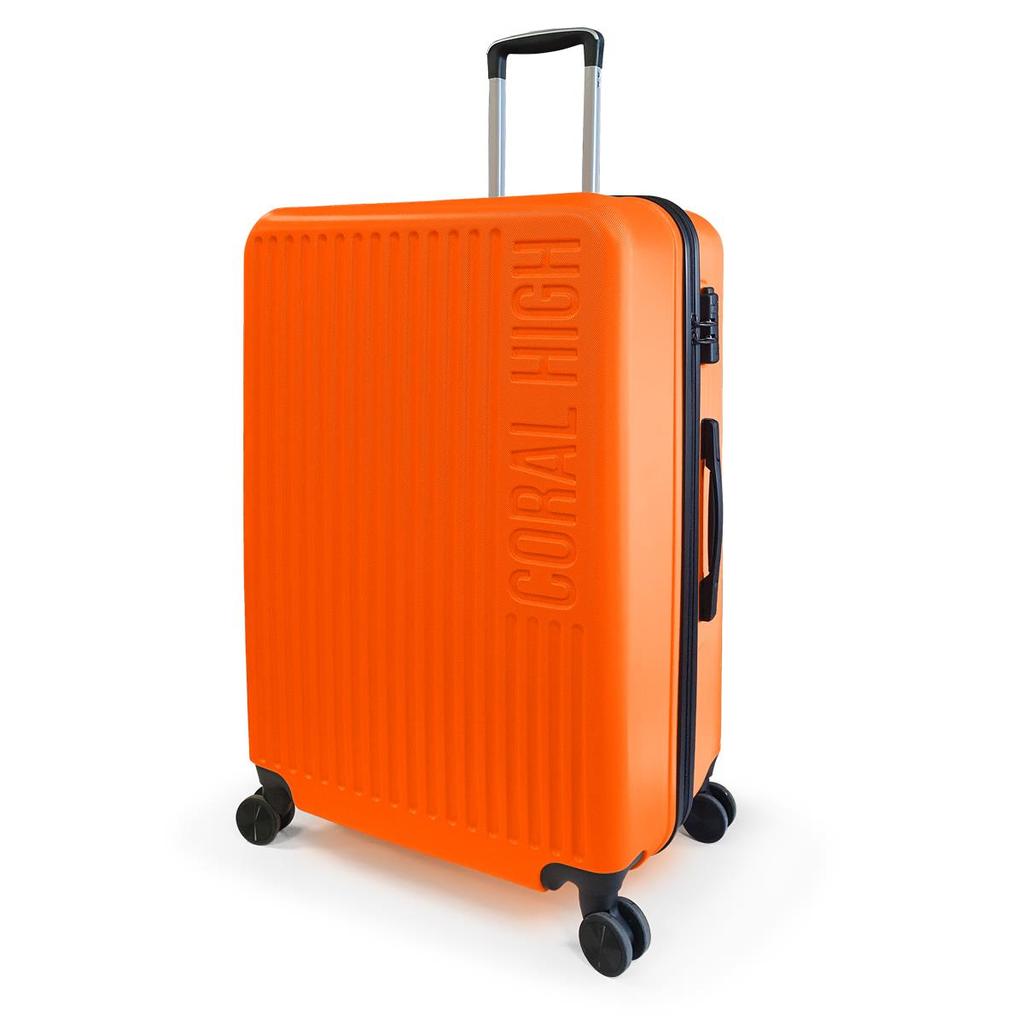 coral high Чемодан большого размера из АБС-пластика оранжевого цвета 16523